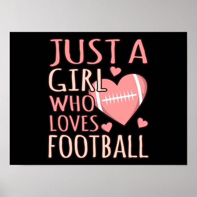 Just A Girl Who Loves Football Player Coach Game Poster (Front)