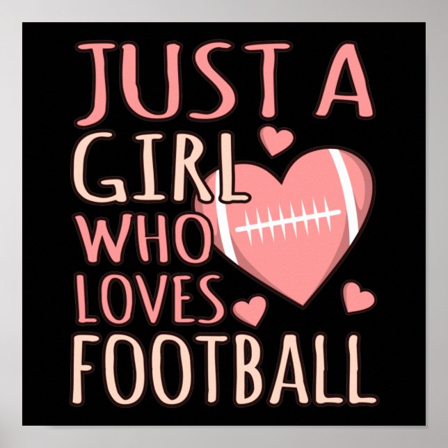 Just A Girl Who Loves Football Player Coach Game Poster (Front)