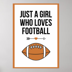 Just A Girl Who Loves Football Sport Athlete Brown Poster