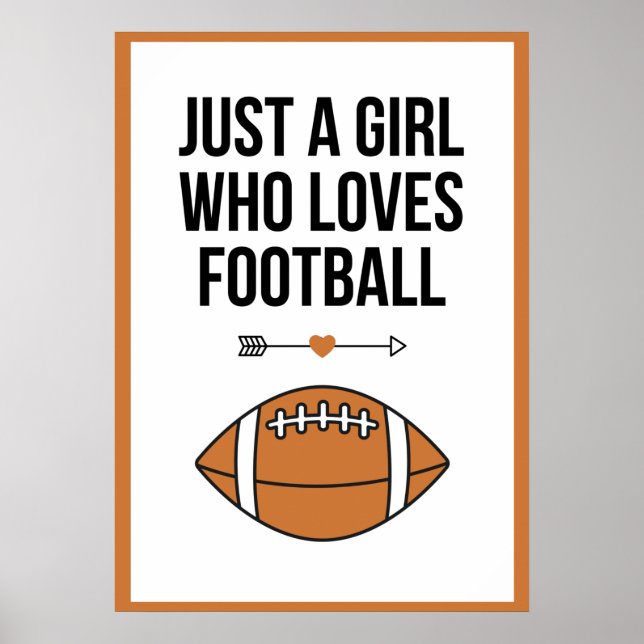 Just A Girl Who Loves Football Sport Athlete Brown Poster (Front)