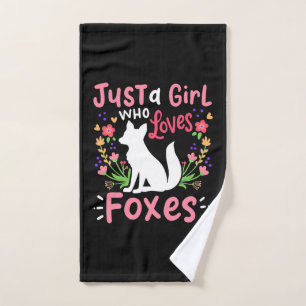 Just A Girl Who Loves Foxes And Flower Hand Towel