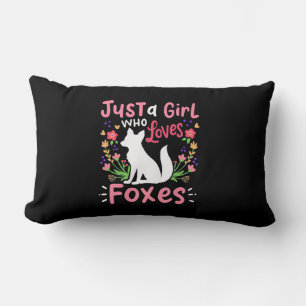 Just A Girl Who Loves Foxes And Flower Lumbar Cushion