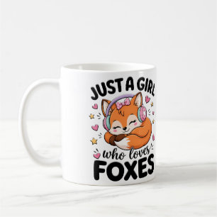 Just A Girl Who Loves Foxes Cute Pink Quote Coffee Mug