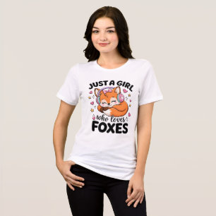 Just A Girl Who Loves Foxes Cute Pink Quote Tri-Blend Shirt