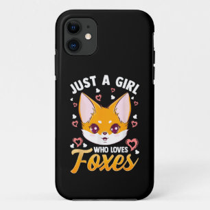 Just A Girl Who Loves Foxes Kids Girls Cute Fox Gi iPhone 11 Case