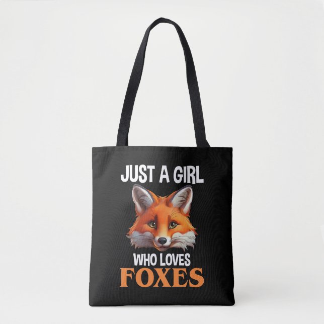 Just A Girl Who Loves Foxes Tote Bag (Front)