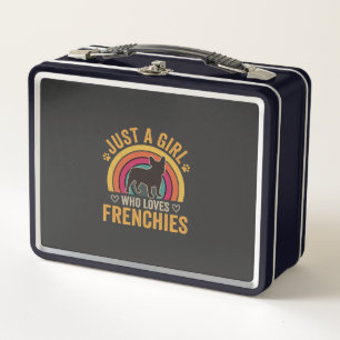 Just A Girl Who Loves Frenchies Retro Dog_1 Metal Lunch Box