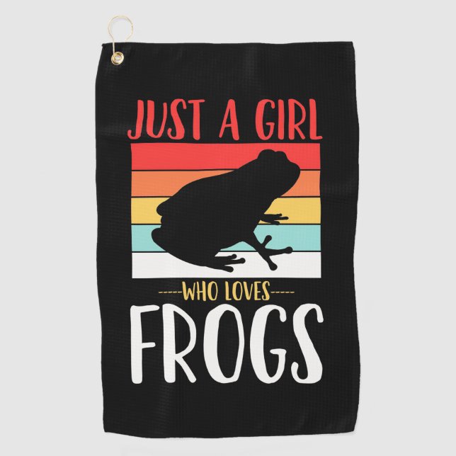 Just A Girl Who Loves Frog Golf Towel (Front)