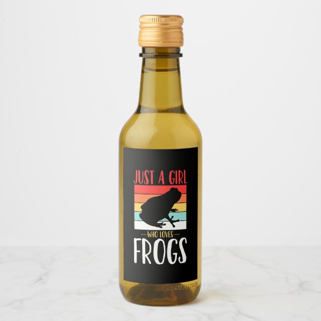 Just A Girl Who Loves Frog Wine Label (Front)