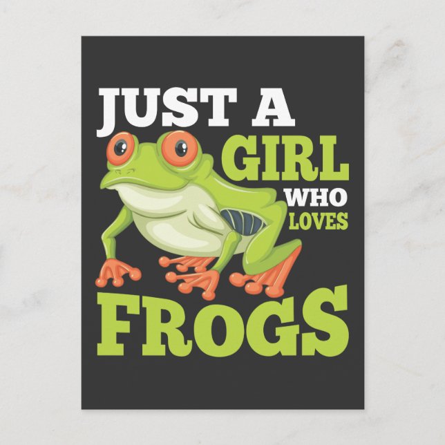Just a Girl Who Loves Frogs Amphibian Animal Lover Postcard (Front)