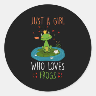 Just A Girl Who Loves Frogs Classic Round Sticker