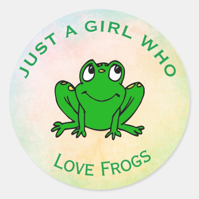 Just a Girl Who Loves Frogs   Classic Round Sticker (Front)