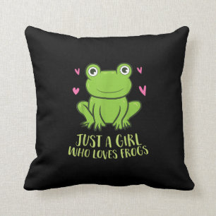 Just A Girl Who Loves Frogs Cute Frog Girl Gifts Cushion