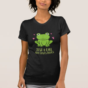 Just A Girl Who Loves Frogs   Cute Frog Girl Gifts T-Shirt