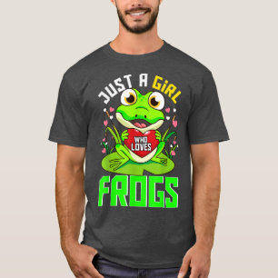 Just A Girl Who Loves Frogs Cute Green Frog Costum T-Shirt