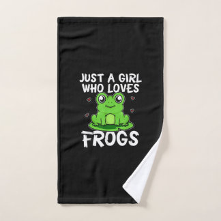 Just A Girl Who Loves Frogs | Cute Green Frog Gift Hand Towel