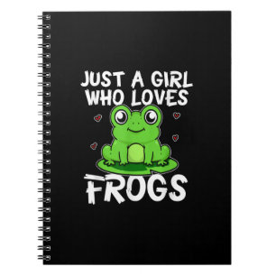 Just A Girl Who Loves Frogs   Cute Green Frog Gift Notebook
