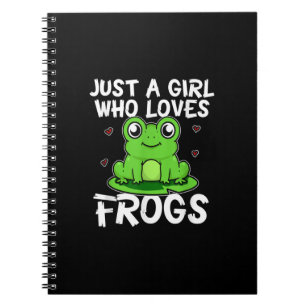 Just A Girl Who Loves Frogs   Cute Green Frog Gift Notebook