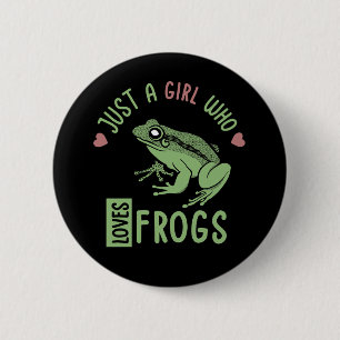 Just a girl who loves frogs Frog lover gifts 6 Cm Round Badge