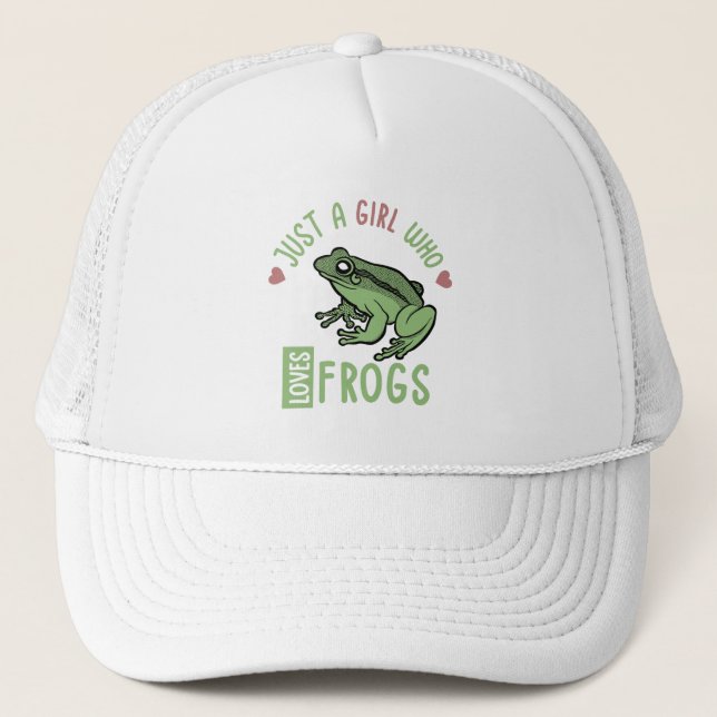 Just a girl who loves frogs Frog lover gifts Trucker Hat (Front)