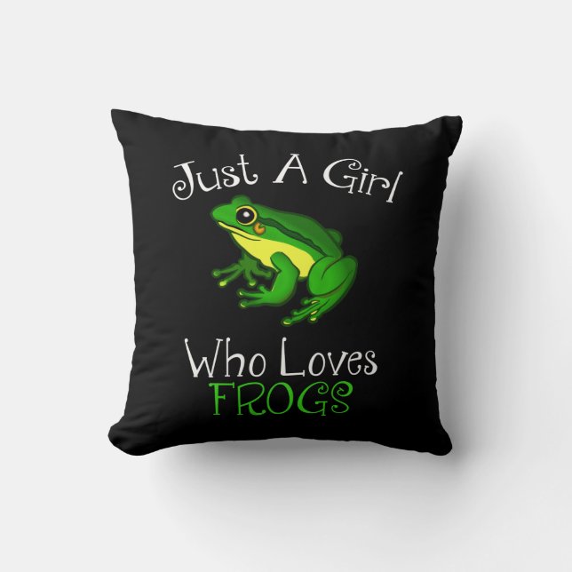 Just A Girl Who Loves Frogs Funny Frog Lover Cushion (Front)