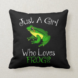 Just A Girl Who Loves Frogs Funny Frog Lover Cushion