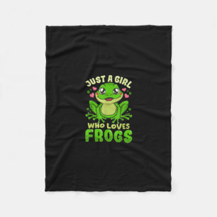 Just A Girl Who Loves Frogs Funny Frog Lovers Fleece Blanket