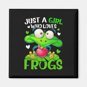 Just A Girl Who Loves Frogs Kids Girls Frog Magnet