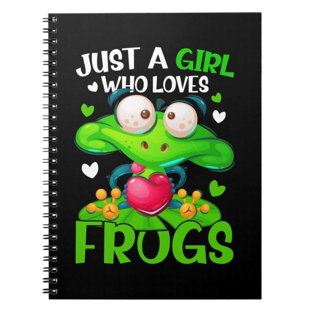 Just A Girl Who Loves Frogs Kids Girls Frog Notebook (Front)