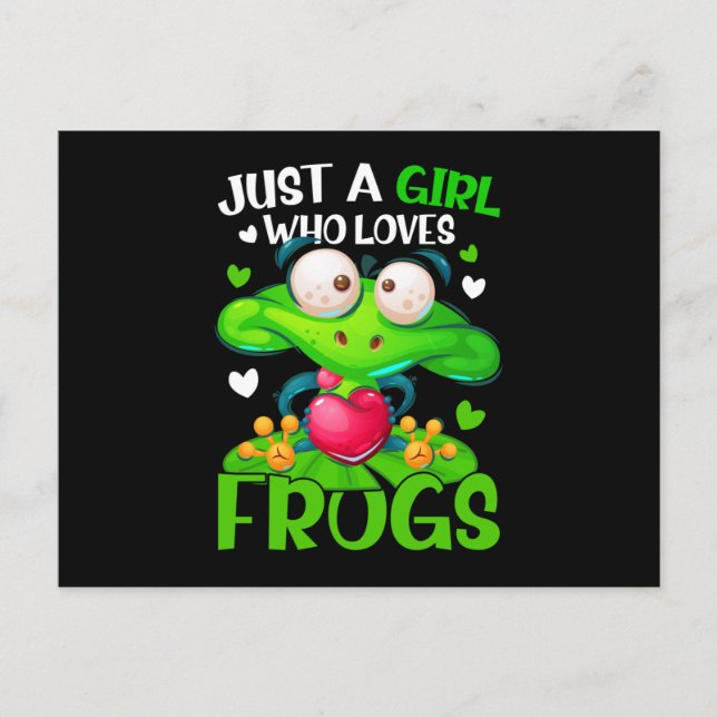 Just A Girl Who Loves Frogs Kids Girls Frog Postcard (Front)