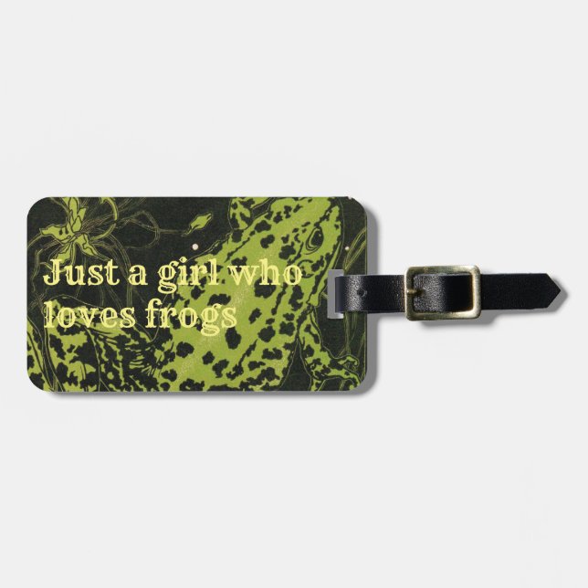 Just a girl who loves frogs  luggage tag (Front Horizontal)