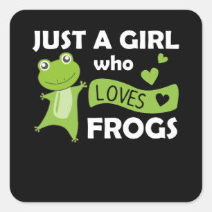 Just A Girl Who Loves Frogs Sweet Frog Square Sticker