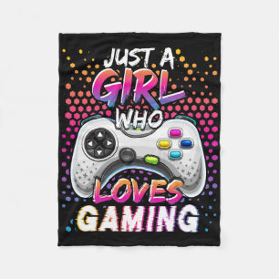 Just A Girl Who Loves Gaming Video Game Birthday G Fleece Blanket