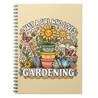 Just A Girl Who Loves Gardening For Plant Moms Notebook