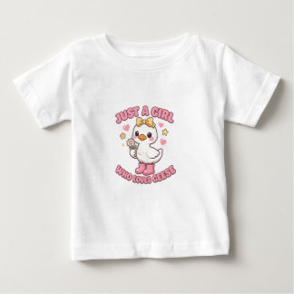 Just A Girl Who Loves Geese Cute Goose Pink Boots Baby T-Shirt