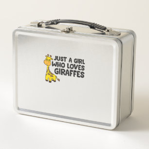 Just a Girl Who Loves Giraffes _2 Metal Lunch Box