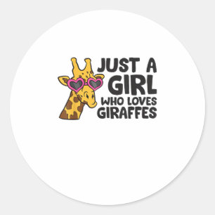 Just a Girl Who Loves Giraffes _3 Classic Round Sticker