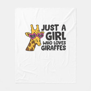 Just a Girl Who Loves Giraffes _3 Fleece Blanket