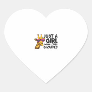 Just a Girl Who Loves Giraffes _3 Heart Sticker