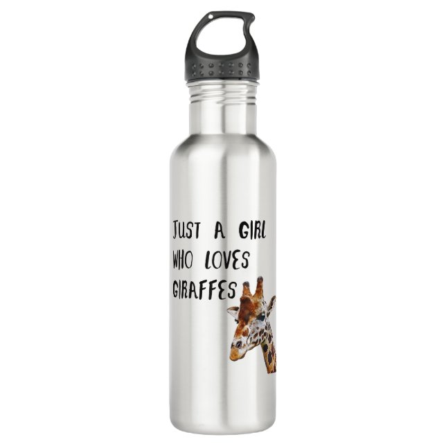 Just A Girl Who Loves Giraffes Cute Animal Giraffe 710 Ml Water Bottle (Front)