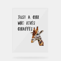 Just A Girl Who Loves Giraffes Cute Animal Giraffe