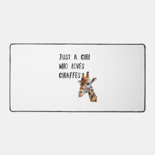 Just A Girl Who Loves Giraffes Cute Animal Giraffe Desk Mat