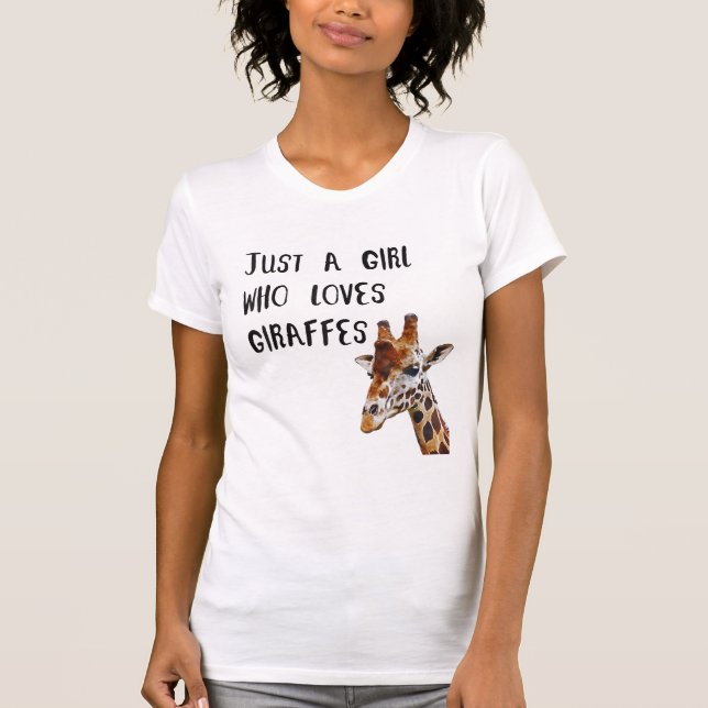 Just A Girl Who Loves Giraffes Cute Animal Giraffe T-Shirt (Front)
