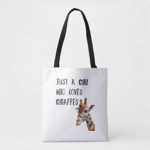 Just A Girl Who Loves Giraffes Cute Animal Giraffe Tote Bag