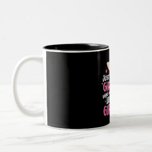 Just A Girl Who Loves Giraffes Two-Tone Coffee Mug