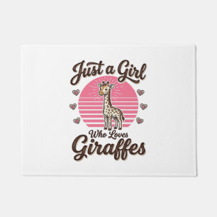 Just a Girl Who Loves Giraffes Vintage Shirt Desig Doormat
