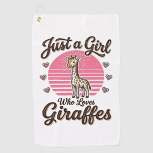 Just a Girl Who Loves Giraffes Vintage Shirt Desig Golf Towel