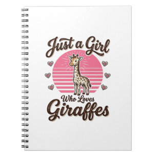 Just a Girl Who Loves Giraffes Vintage Shirt Desig Notebook