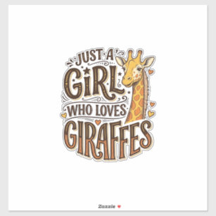 Just a Girl Who Loves Giraffes Vintage T-Shirt Des