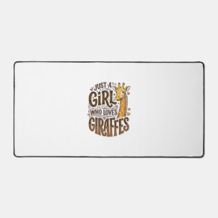 Just a Girl Who Loves Giraffes Vintage T-Shirt Des Desk Mat